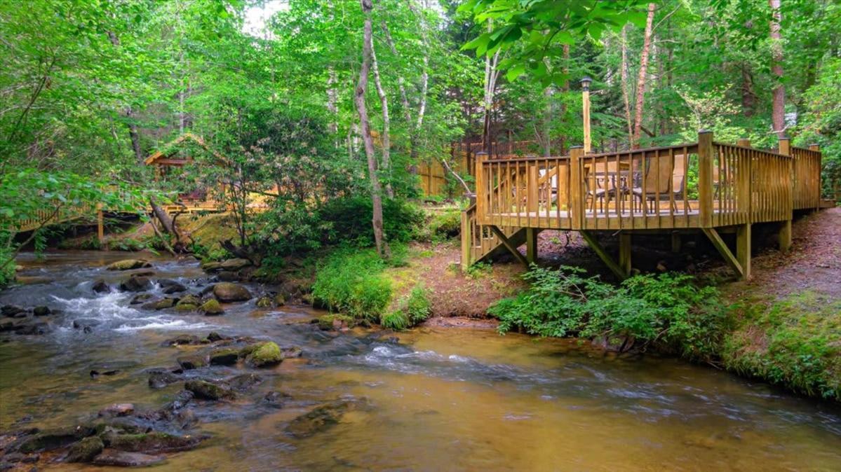 Villa Waterfront Mountain Cabin With Hot Tub Blue Ridge Exterior foto